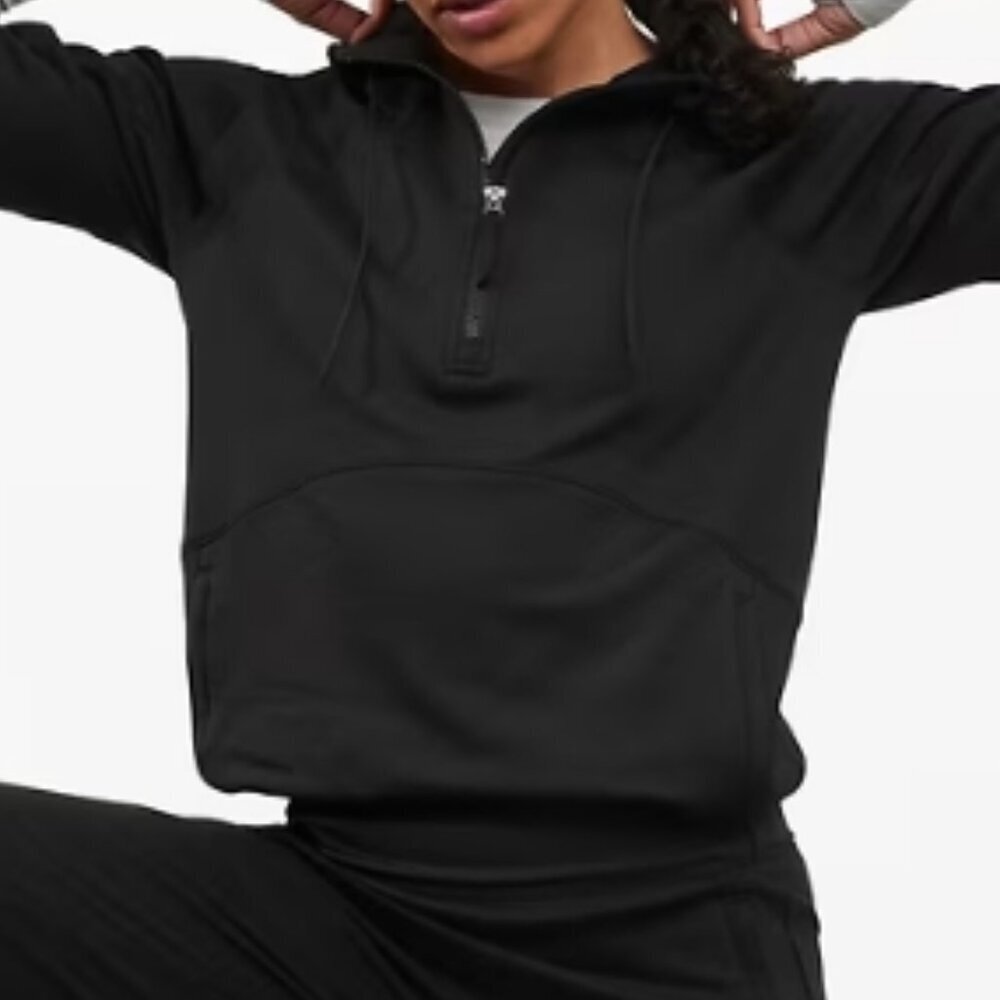 Athleta Unstoppable Fleece Lined Half Zip Sweatshirt – Black – Size S – NWT